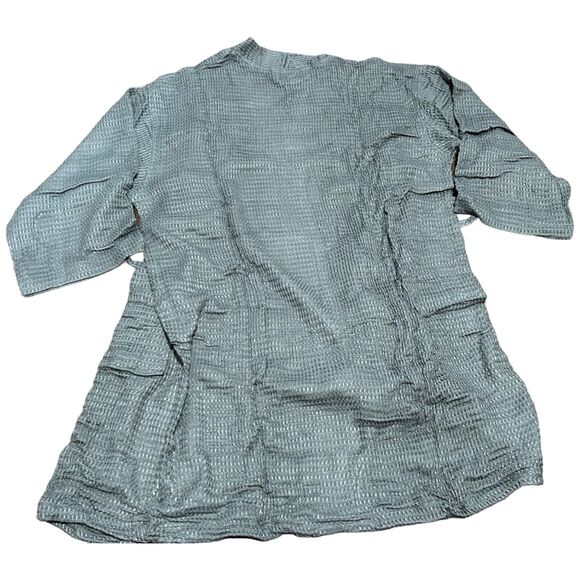 Ettitude Waffle Bathrobe Women S Gray Weave Bamboo Lyocell Long Sleeve Tie Front - Picture 3 of 9